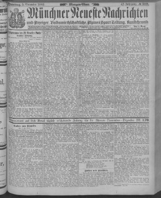 Münchner neueste Nachrichten Dienstag 5. November 1889