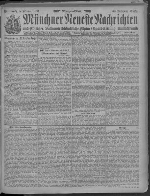 Münchner neueste Nachrichten Mittwoch 5. Februar 1890