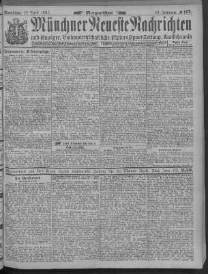 Münchner neueste Nachrichten Samstag 12. April 1890