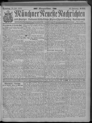 Münchner neueste Nachrichten Samstag 19. Juli 1890
