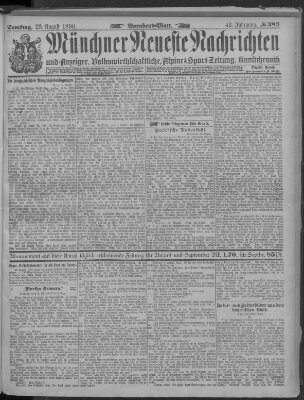 Münchner neueste Nachrichten Samstag 23. August 1890