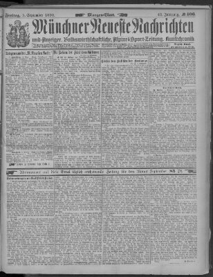 Münchner neueste Nachrichten Freitag 5. September 1890