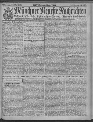 Münchner neueste Nachrichten Dienstag 26. Mai 1891