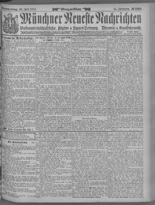 Münchner neueste Nachrichten Donnerstag 30. Juli 1891