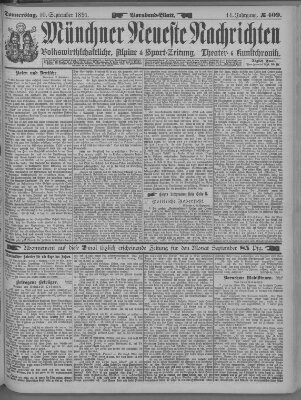 Münchner neueste Nachrichten Donnerstag 10. September 1891