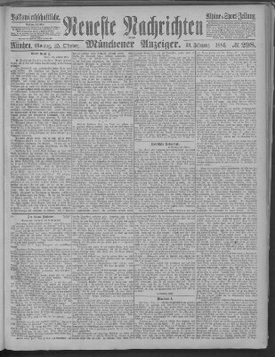 Neueste Nachrichten und Münchener Anzeiger (Münchner neueste Nachrichten) Montag 25. Oktober 1886