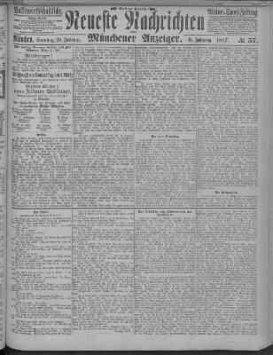 Neueste Nachrichten und Münchener Anzeiger (Münchner neueste Nachrichten) Samstag 26. Februar 1887