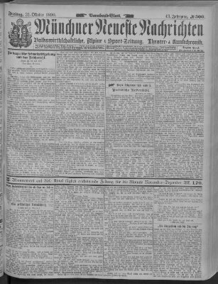 Münchner neueste Nachrichten Freitag 31. Oktober 1890