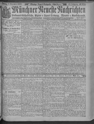 Münchner neueste Nachrichten Montag 8. Dezember 1890