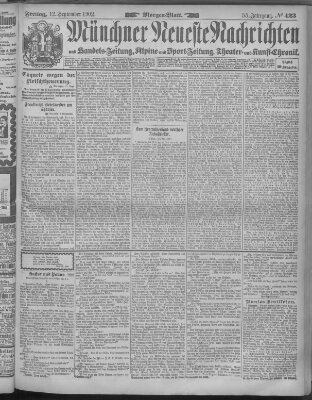 Münchner neueste Nachrichten Freitag 12. September 1902