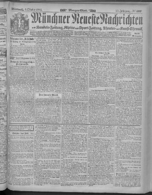 Münchner neueste Nachrichten Mittwoch 8. Oktober 1902
