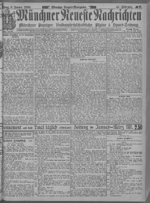 Münchner neueste Nachrichten Freitag 6. Januar 1888