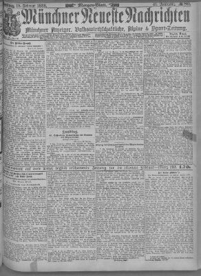 Münchner neueste Nachrichten Samstag 18. Februar 1888