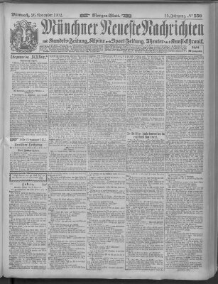 Münchner neueste Nachrichten Mittwoch 26. November 1902