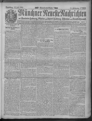 Münchner neueste Nachrichten Samstag 12. Juli 1902