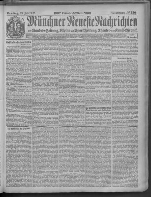 Münchner neueste Nachrichten Samstag 19. Juli 1902