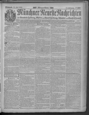 Münchner neueste Nachrichten Mittwoch 23. Juli 1902