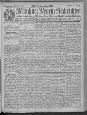 Münchner neueste Nachrichten Donnerstag 31. Juli 1902