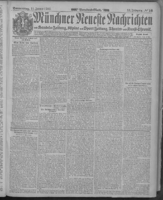 Münchner neueste Nachrichten Donnerstag 11. Januar 1900