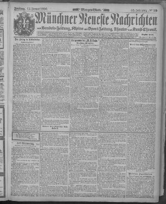 Münchner neueste Nachrichten Freitag 12. Januar 1900