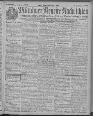 Münchner neueste Nachrichten Donnerstag 18. Januar 1900