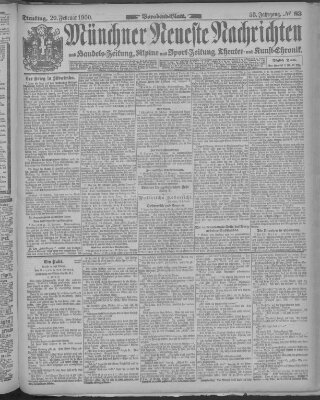 Münchner neueste Nachrichten Dienstag 20. Februar 1900