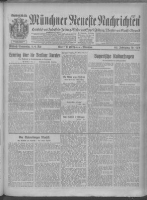 Münchner neueste Nachrichten Mittwoch 8. Mai 1929
