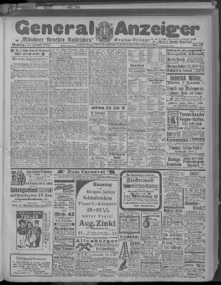 Münchner neueste Nachrichten Montag 13. Januar 1902