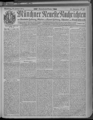 Münchner neueste Nachrichten Samstag 25. Januar 1902