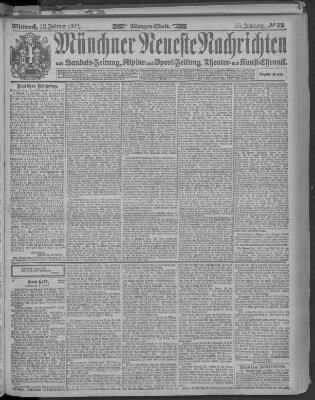 Münchner neueste Nachrichten Mittwoch 12. Februar 1902