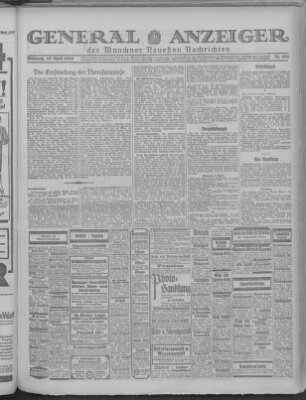 Münchner neueste Nachrichten Mittwoch 17. April 1929
