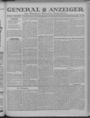 Münchner neueste Nachrichten Dienstag 23. April 1929