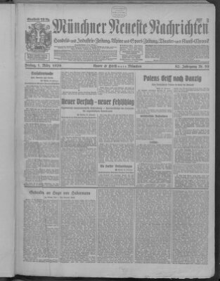Münchner neueste Nachrichten Freitag 1. März 1929