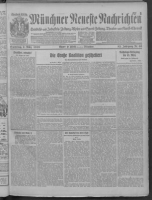Münchner neueste Nachrichten Samstag 2. März 1929