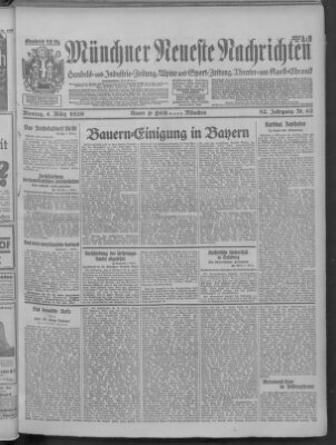 Münchner neueste Nachrichten Montag 4. März 1929