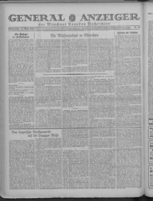 Münchner neueste Nachrichten Donnerstag 14. März 1929