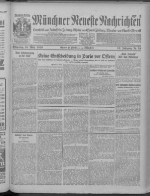 Münchner neueste Nachrichten Dienstag 26. März 1929