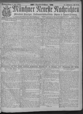 Münchner neueste Nachrichten Donnerstag 5. Juli 1888