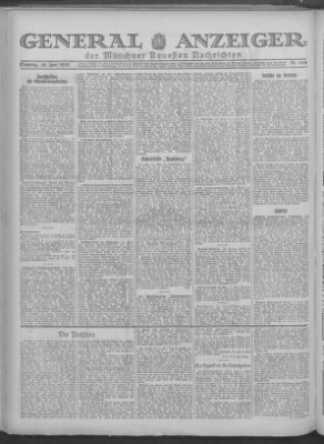 Münchner neueste Nachrichten Dienstag 18. Juni 1929