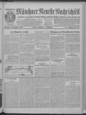 Münchner neueste Nachrichten Montag 26. August 1929