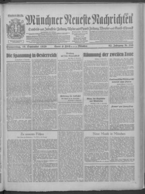 Münchner neueste Nachrichten Donnerstag 19. September 1929