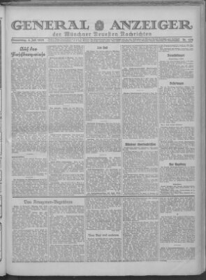 Münchner neueste Nachrichten Donnerstag 4. Juli 1929