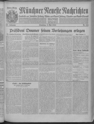 Münchner neueste Nachrichten Sonntag 8. Mai 1932