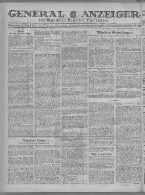Münchner neueste Nachrichten Donnerstag 21. August 1930