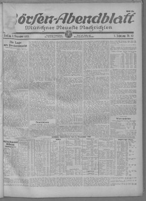 Münchner neueste Nachrichten Freitag 2. Dezember 1921