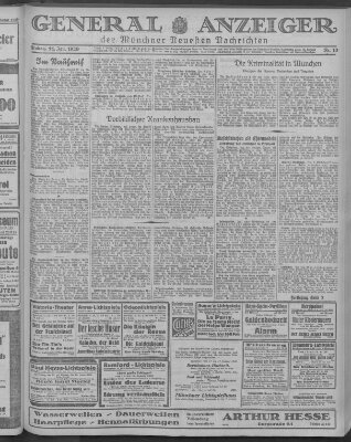 Münchner neueste Nachrichten Freitag 11. Januar 1929