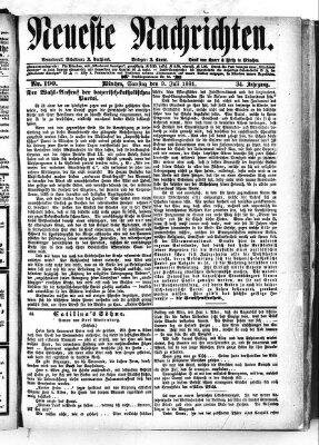 Neueste Nachrichten (Münchner neueste Nachrichten) Samstag 9. Juli 1881