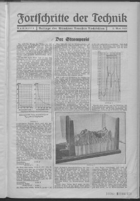 Fortschritte der Technik (Münchner neueste Nachrichten) Sonntag 3. Mai 1931