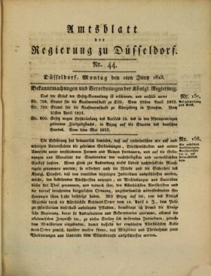 Amtsblatt für den Regierungsbezirk Düsseldorf Montag 2. Juni 1823