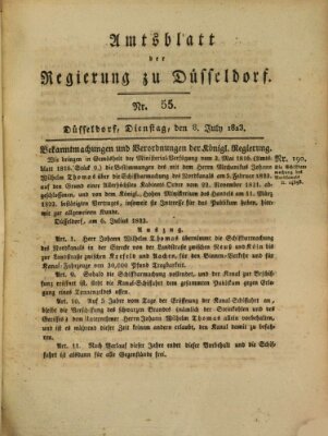 Amtsblatt für den Regierungsbezirk Düsseldorf Dienstag 8. Juli 1823